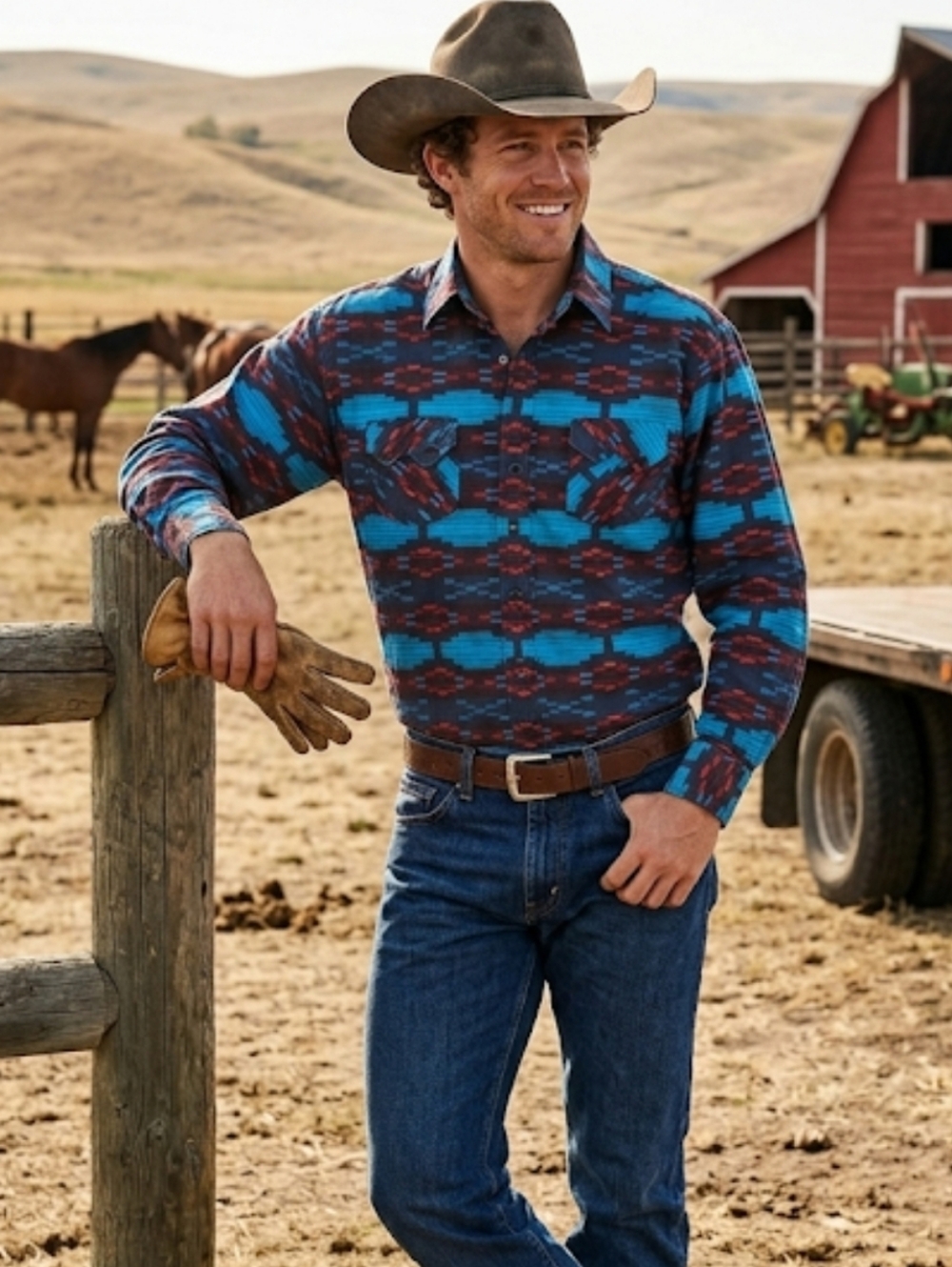 Panhandle Slim Western Pearl Snap Shirt Large